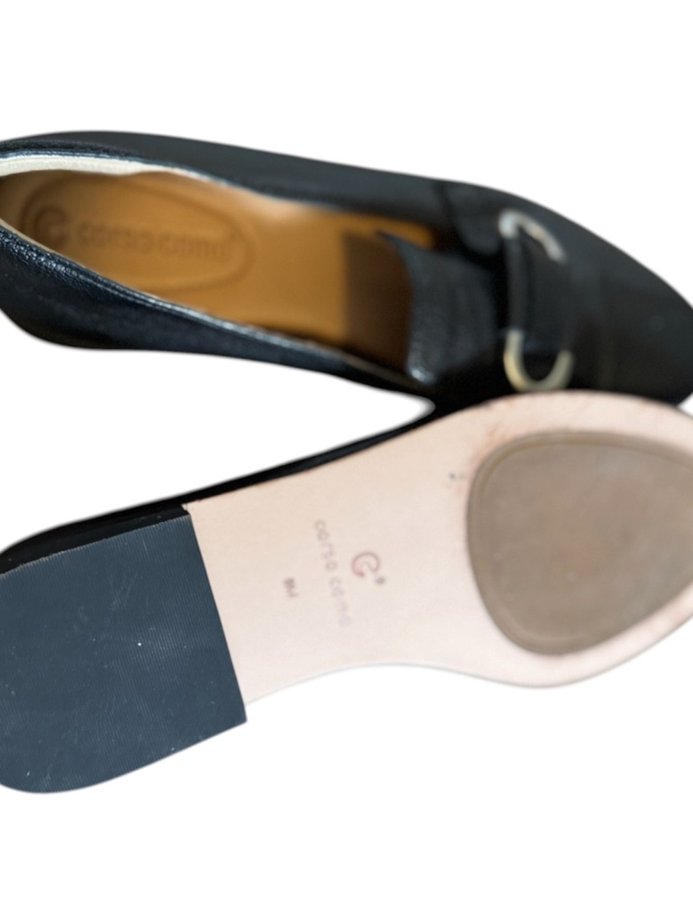 Corso Como Clarrah Black Leather Horsebit Loafers Size 6 Orig $120 - Picture 3 of 4